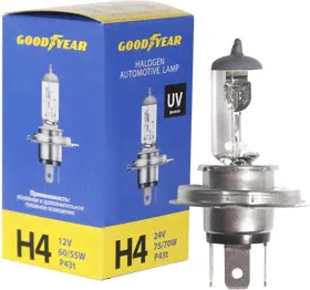 Goodyear Лампа автомобильная Н4 12V 60/55W P43t GY014120